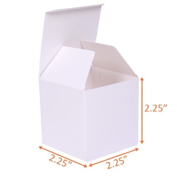 White 2.25" Foldable Favor Boxes Perfect for Weddings, Showers, Gifts - Picture 3 of 4